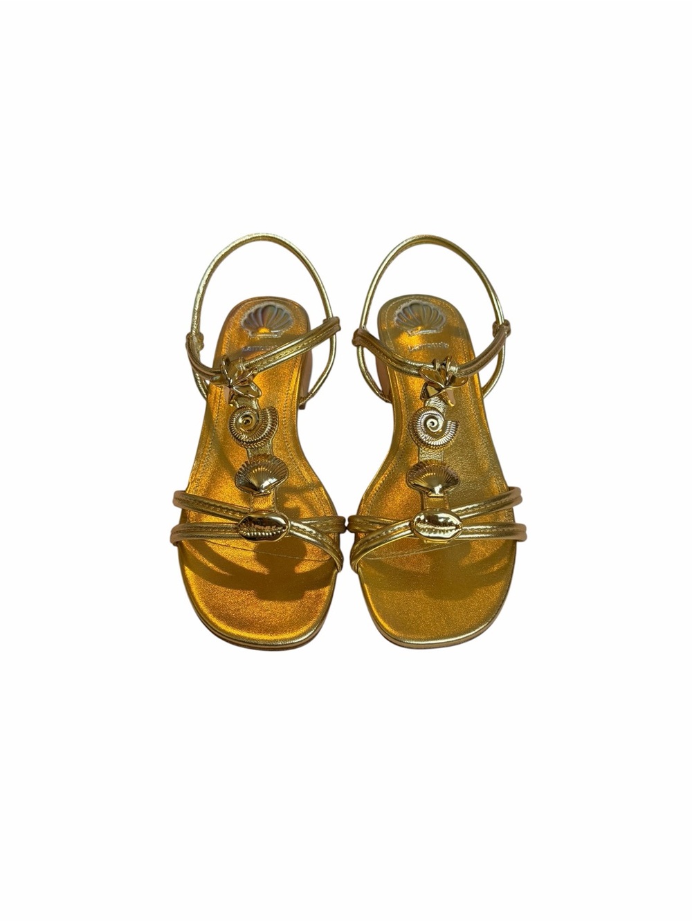 Larroude Metallic Gold Women’s Slingback Sandals size US 7.5
